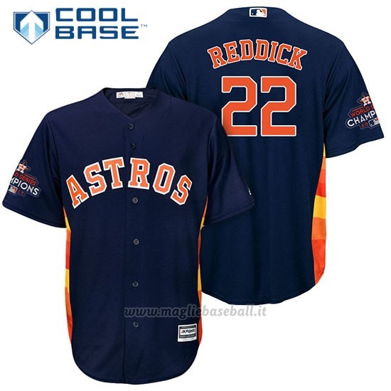 Maglia Baseball Uomo Houston Astros 2017 World Series Campione Josh Rossodick Blu Cool Base